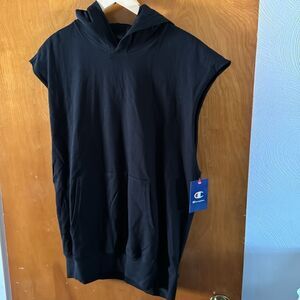 Champion Hoodie Mens Medium Black Sleeveless
